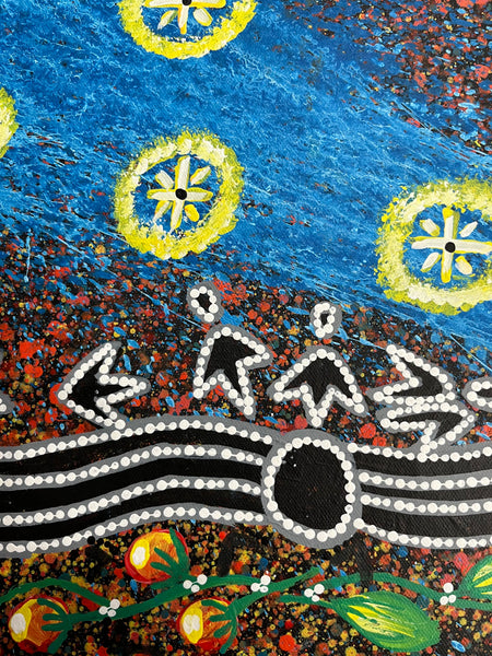 #328 Seven Sisters Dreaming (Multi) - REGGIE SULTAN Desert Art:  69cm x 45cm