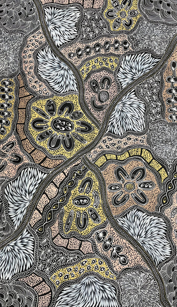 #61 Women collecting Bush Tucker (Naturals) - SHARON NUMINA Aboriginal Art: 90cm x 144cm