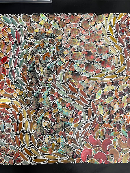 #337 Bush Yam Dreaming (Pastels) - RACHAEL NAMBULA: Aboriginal Art 51x45cm