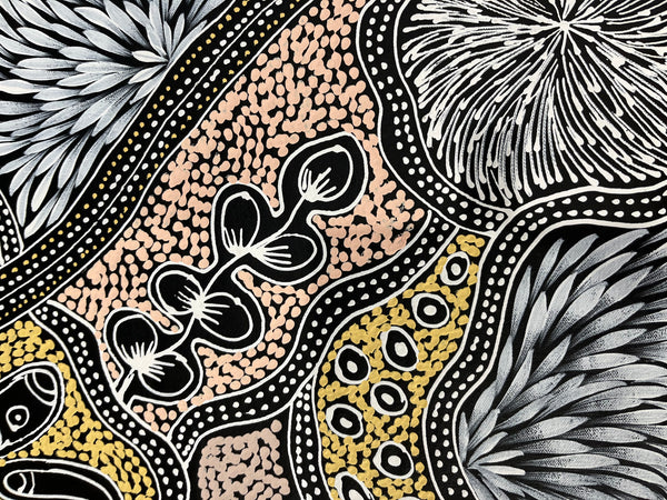 #61 Women collecting Bush Tucker (Naturals) - SHARON NUMINA Aboriginal Art: 90cm x 144cm