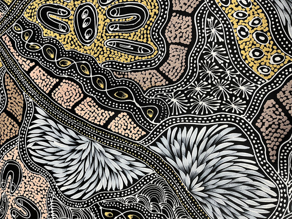 #61 Women collecting Bush Tucker (Naturals) - SHARON NUMINA Aboriginal Art: 90cm x 144cm