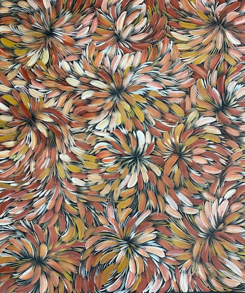 #249 Bush Medicine Leaves (Earth) - SELINA NUMINA : Aboriginal Art 106cm x 93cm