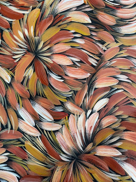 #249 Bush Medicine Leaves (Earth) - SELINA NUMINA : Aboriginal Art 106cm x 93cm
