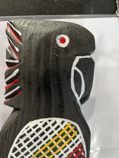 #279 Black Cockatoo Carving - KENNY REID: Aboriginal Art: 29 x 9 x 5cm