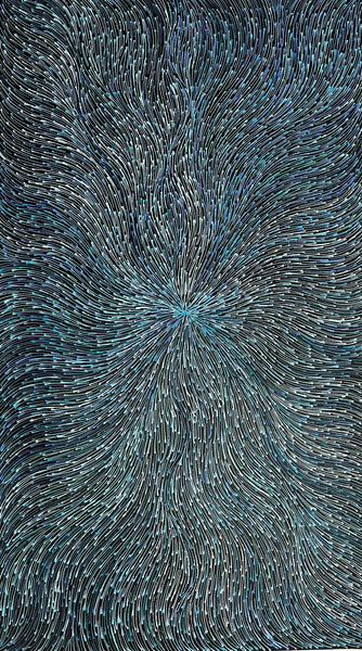 #127 Bush Medicine Seeds (Blue) - SHARON NUMINA : Aboriginal Art: 147cm x 85cm