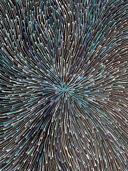 #127 Bush Medicine Seeds (Blue) - SHARON NUMINA : Aboriginal Art: 147cm x 85cm