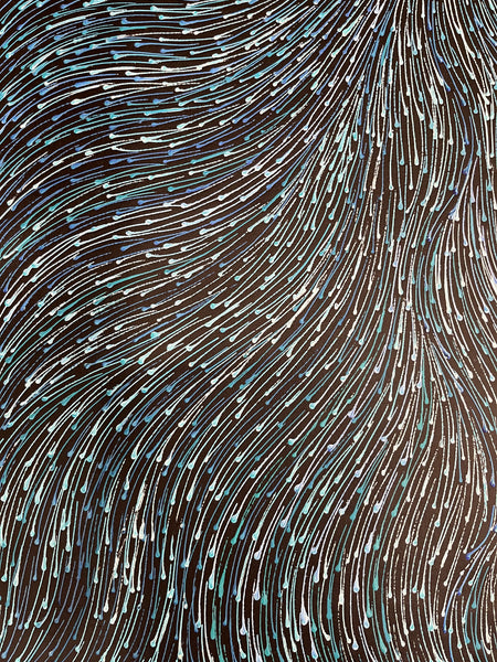 #127 Bush Medicine Seeds (Blue) - SHARON NUMINA : Aboriginal Art: 147cm x 85cm
