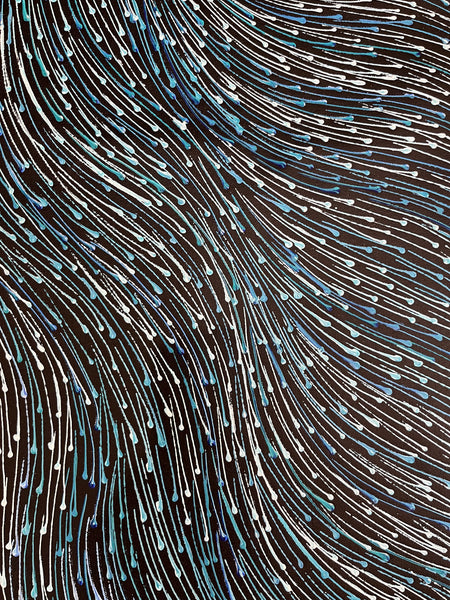 #127 Bush Medicine Seeds (Blue) - SHARON NUMINA : Aboriginal Art: 147cm x 85cm