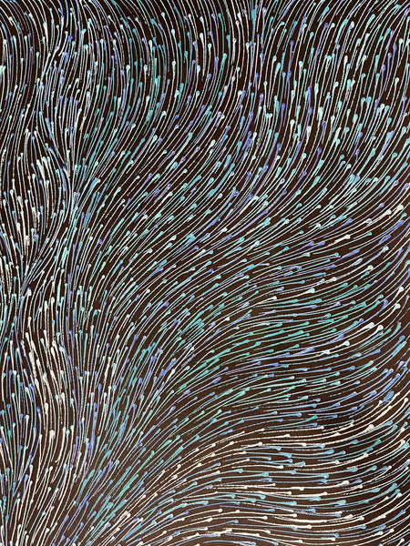 #127 Bush Medicine Seeds (Blue) - SHARON NUMINA : Aboriginal Art: 147cm x 85cm