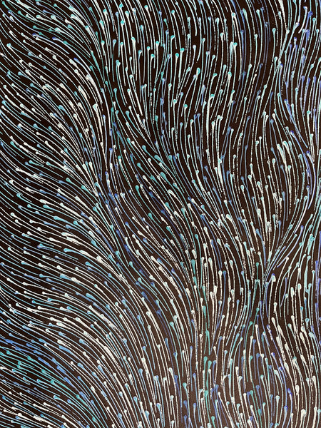 #127 Bush Medicine Seeds (Blue) - SHARON NUMINA : Aboriginal Art: 147cm x 85cm