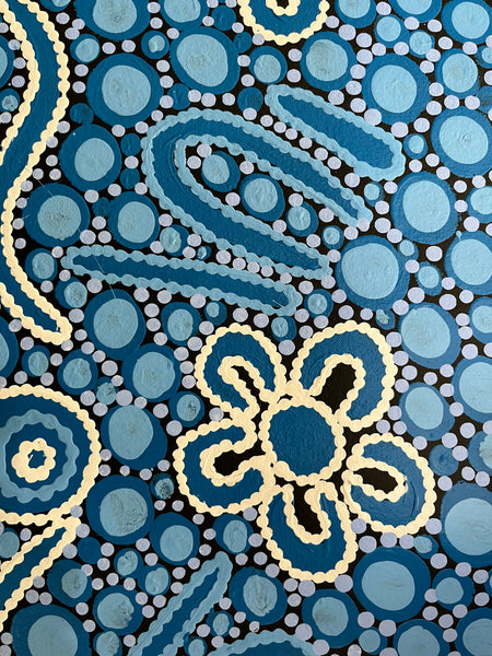 #1 Women's Ceremony (Blues) - TREPHINA SULTAN THANGUWA :  90cm x 42cm
