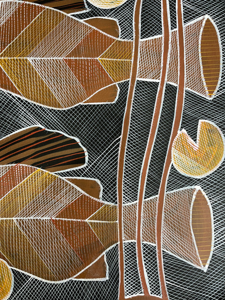 #238 Barramundi Path - EDDIE BLITNER : Aboriginal Art : 95x69cm