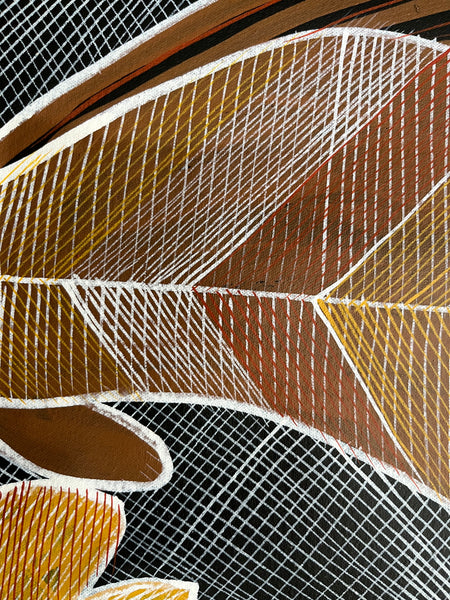 #238 Barramundi Path - EDDIE BLITNER : Aboriginal Art : 95x69cm