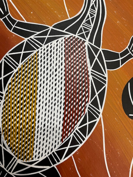 #55 Turtle Dreaming - JIMI SPRATT YUKARN: Aboriginal Art 74cm x 44cm