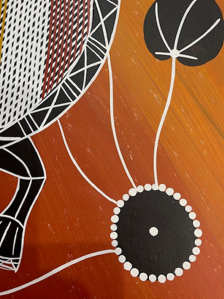 #55 Turtle Dreaming - JIMI SPRATT YUKARN: Aboriginal Art 74cm x 44cm