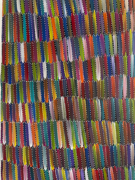 #330 Bush Yams (multi)- SELINA NUMINA :Aboriginal Art: 69cm x 95cm