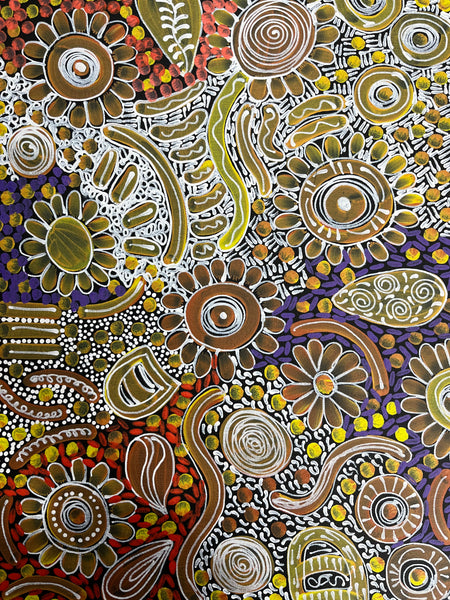 #323 Woman's Ceremony - JESSIE BIRD NGALE  : Aboriginal Art: 39cm x 53cm