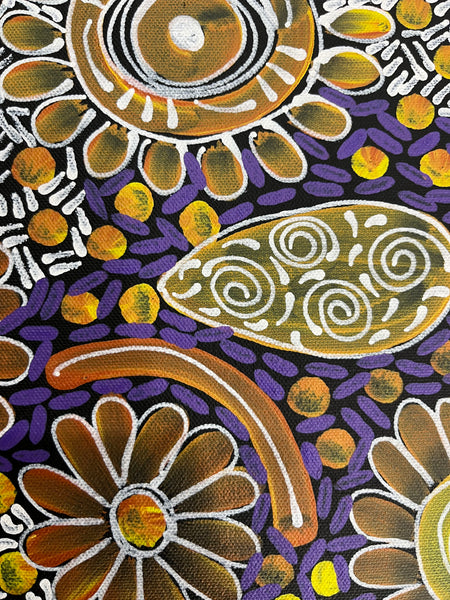 #323 Woman's Ceremony - JESSIE BIRD NGALE  : Aboriginal Art: 39cm x 53cm