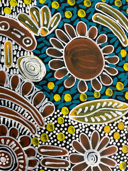 #213 Woman's Ceremony - JESSIE BIRD NGALE  : Aboriginal Art: 39cm x 53cm
