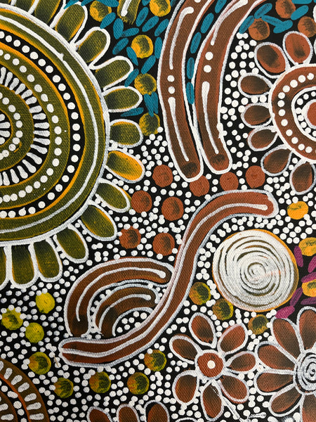 #315 Woman's Ceremony - JESSIE BIRD NGALE  : Aboriginal Art: 38cm x 53cm
