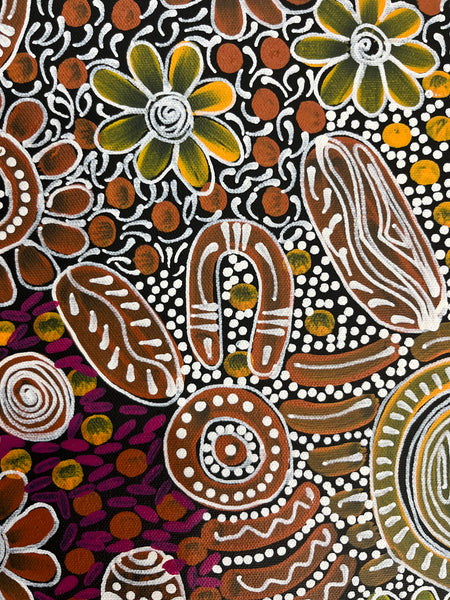 #315 Woman's Ceremony - JESSIE BIRD NGALE  : Aboriginal Art: 38cm x 53cm