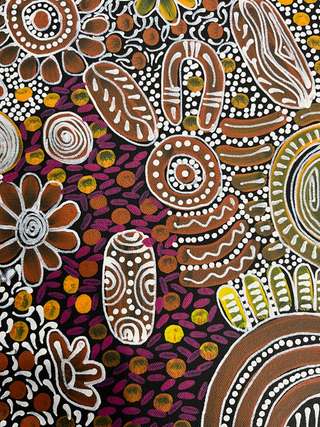 #315 Woman's Ceremony - JESSIE BIRD NGALE  : Aboriginal Art: 38cm x 53cm