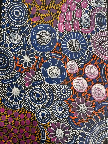 #269 Woman's Ceremony - JESSIE BIRD NGALE  : Aboriginal Art: 39cm x 53cm