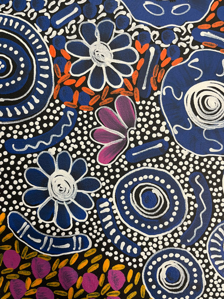 #269 Woman's Ceremony - JESSIE BIRD NGALE  : Aboriginal Art: 39cm x 53cm