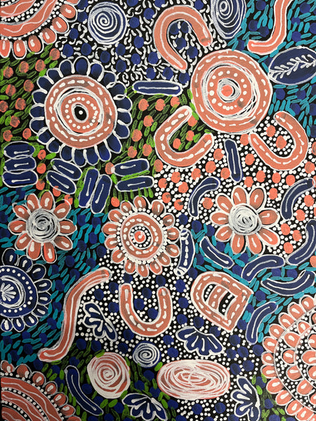 #398 Woman's Ceremony - JESSIE BIRD NGALE  : Aboriginal Art: 36cm x 50cm