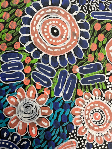 #398 Woman's Ceremony - JESSIE BIRD NGALE  : Aboriginal Art: 36cm x 50cm