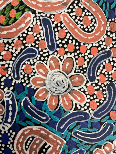 #398 Woman's Ceremony - JESSIE BIRD NGALE  : Aboriginal Art: 36cm x 50cm