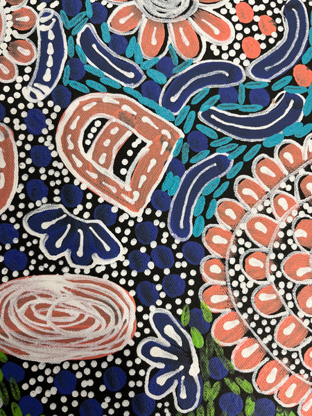 #398 Woman's Ceremony - JESSIE BIRD NGALE  : Aboriginal Art: 36cm x 50cm