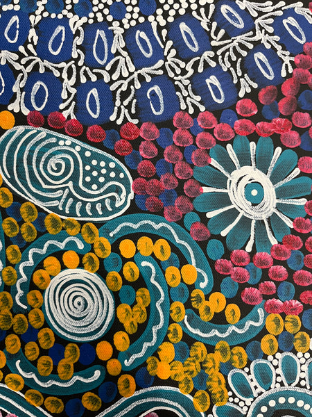 #360 Woman's Ceremony - JESSIE BIRD NGALE  : Aboriginal Art: 38cm x 53cm