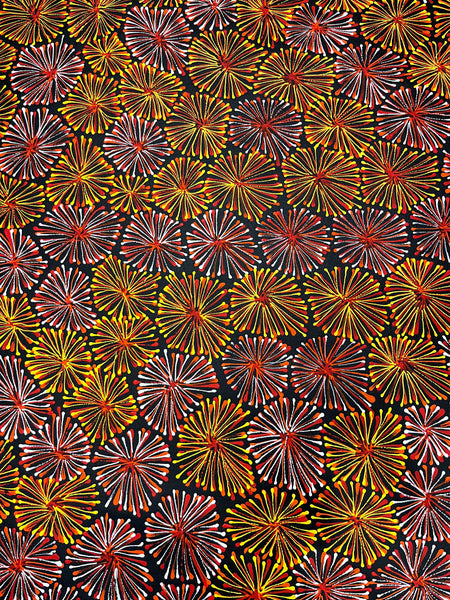 #126 Thorny Devil Lizard (Orange/Pinks)- SHARON NUMINA : Aboriginal Art: 92cm x 150cm