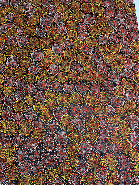 #126 Thorny Devil Lizard (Orange/Pinks)- SHARON NUMINA : Aboriginal Art: 92cm x 150cm
