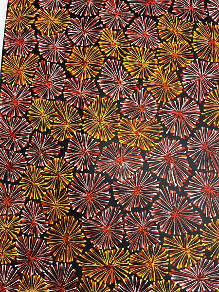 #126 Thorny Devil Lizard (Orange/Pinks)- SHARON NUMINA : Aboriginal Art: 92cm x 150cm