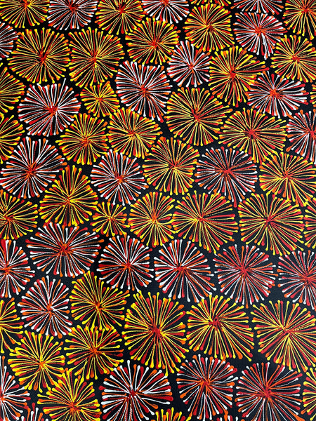 #126 Thorny Devil Lizard (Orange/Pinks)- SHARON NUMINA : Aboriginal Art: 92cm x 150cm