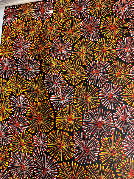 #126 Thorny Devil Lizard (Orange/Pinks)- SHARON NUMINA : Aboriginal Art: 92cm x 150cm