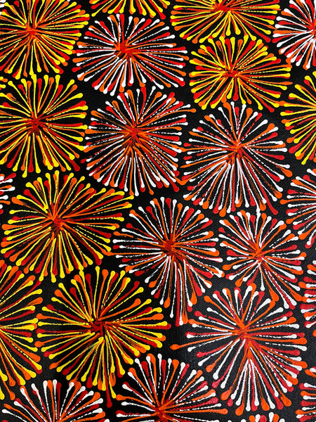 #126 Thorny Devil Lizard (Orange/Pinks)- SHARON NUMINA : Aboriginal Art: 92cm x 150cm