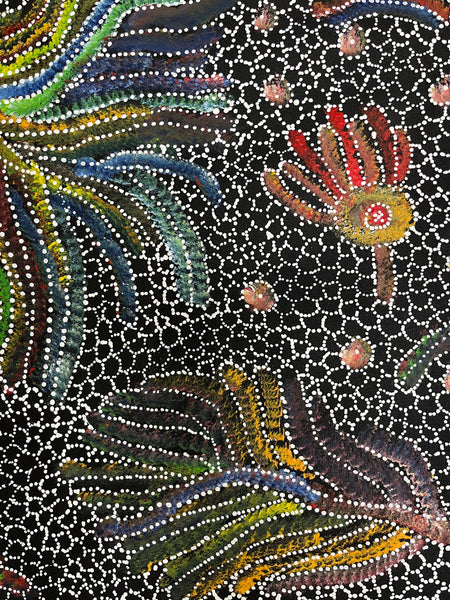 #130 Bush Seed Dreaming Artist: JEDDA PURVIS KNGWARREYE  89cm x 89cm