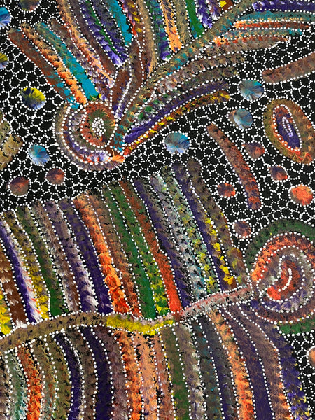 #120 Bush Seed Dreaming Artist: JEDDA PURVIS KNGWARREYE:  200cm x 73cm