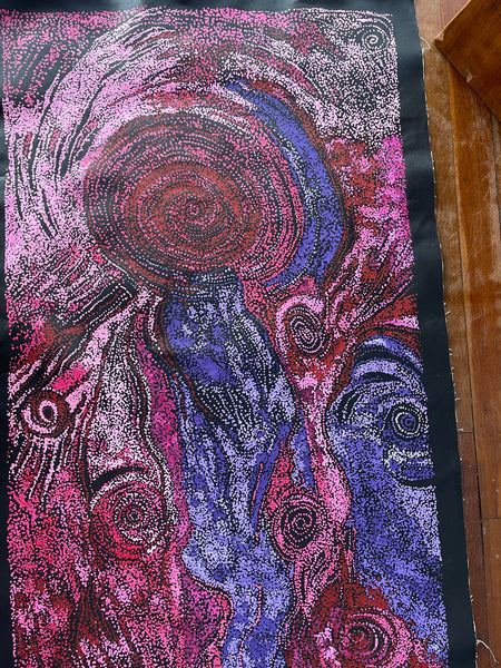 #206 Minyma Malilu (Pink/Purple): CAROLANNE KEN: Aboriginal Art - 74x200cm