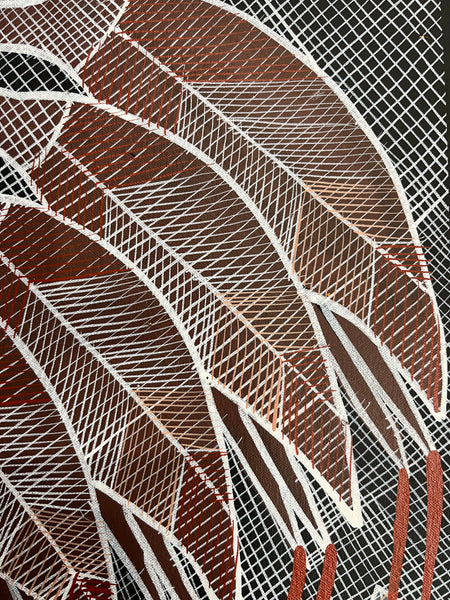 #79 Brolgas at the Billabong  - EDDIE BLITNER Aboriginal Art :  42cm x 54cm