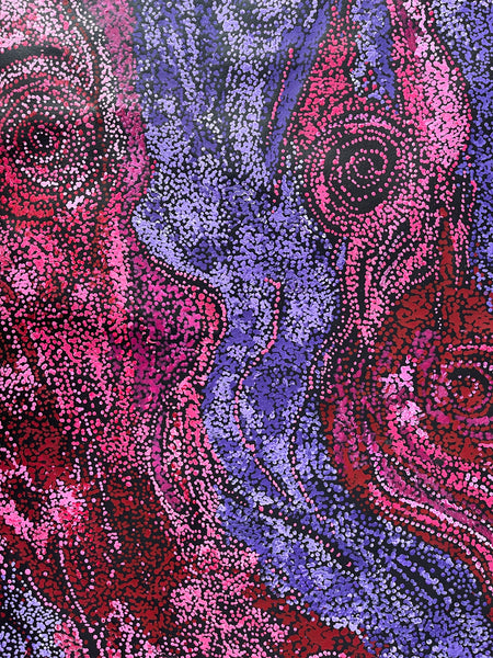 #206 Minyma Malilu (Pink/Purple): CAROLANNE KEN: Aboriginal Art - 74x200cm
