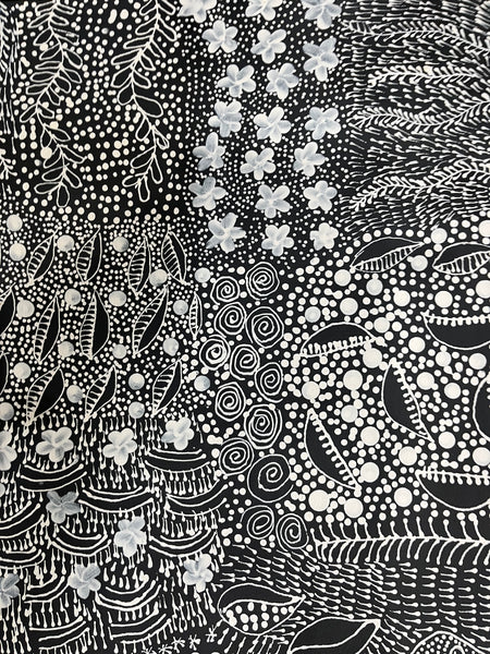 #336 Women's Ceremony (Charcoal) Artist: TANYA BIRD MPETYANE Aboriginal Art: 70cm x 140cm