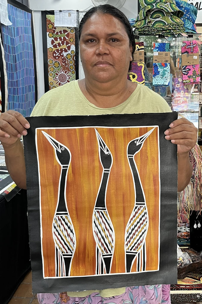 #97 Brolga Dreaming - CHRISTINE BURARRWANGA :  37cm x 47cm