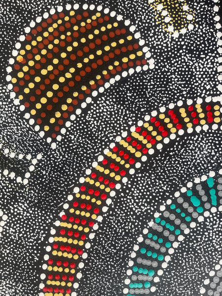 #92 Thorny Devil Lizard - CAROLINE NUMINA : Aboriginal Art: 95x110cm