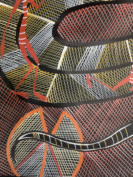 #397 Rainbow Serpent at the Billabong - EDDIE BLITNER : Aboriginal Art : 95x140cm