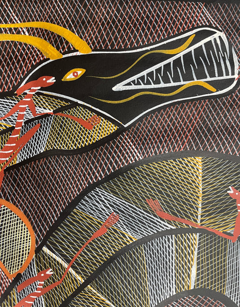 #397 Rainbow Serpent at the Billabong - EDDIE BLITNER : Aboriginal Art : 95x140cm