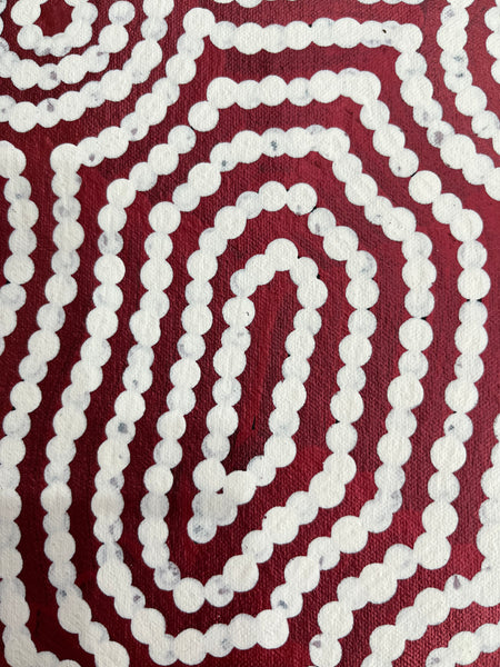 #103 Sacred Waterholes (Metallic Rose) - SHARON BUTCHER Aboriginal Art: 52cm x 82cm